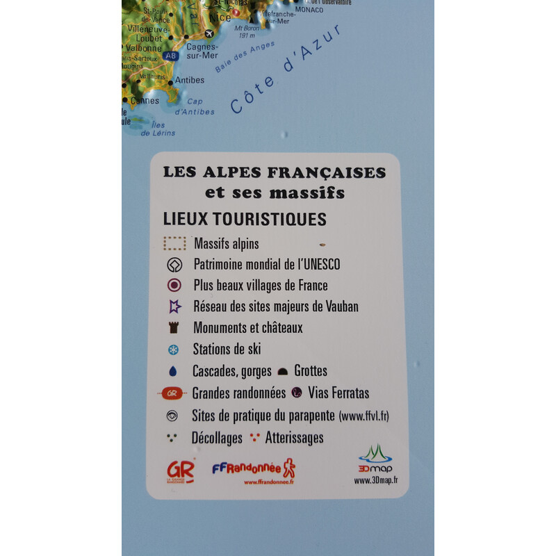 3Dmap Mappa Regionale Les Alpes Françaises et ses massifs alpins