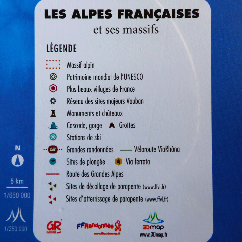 3Dmap Mappa Regionale Les Alpes Françaises et ses massifs alpins