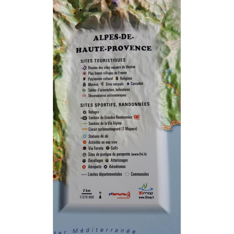 3Dmap Mappa Regionale Les Alpes-de-Hautes- Provence