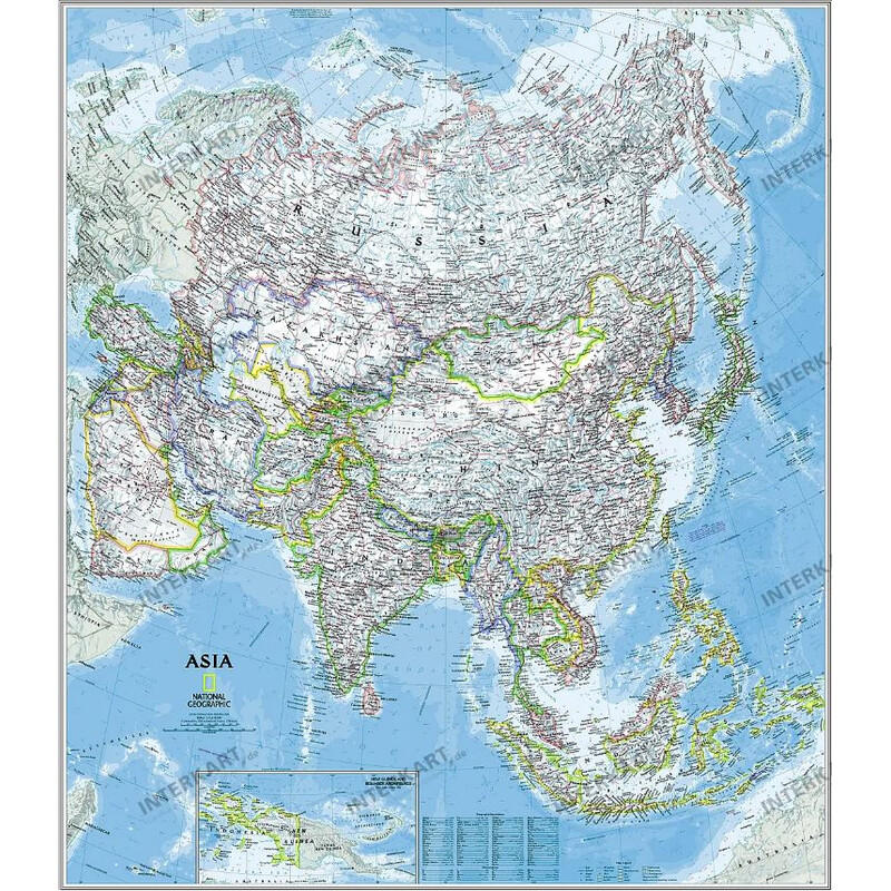 National Geographic Carta continentale Asia politica