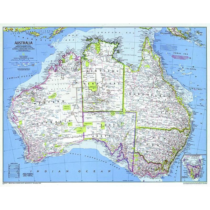 National Geographic Carta continentale Australia, politica