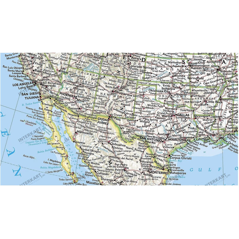 National Geographic Carta continentale Nord America, politica