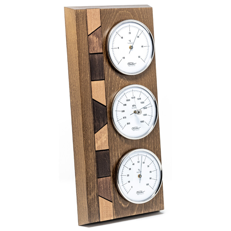 Fischer Stazione meteo in vero legno, rovere rustico