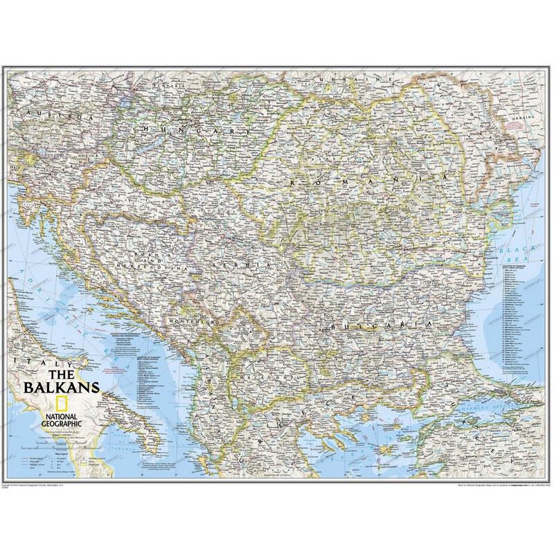 National Geographic Carta regionale dei balcani