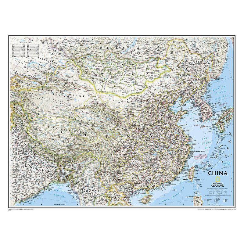 National Geographic Mappa Carta della Cina
