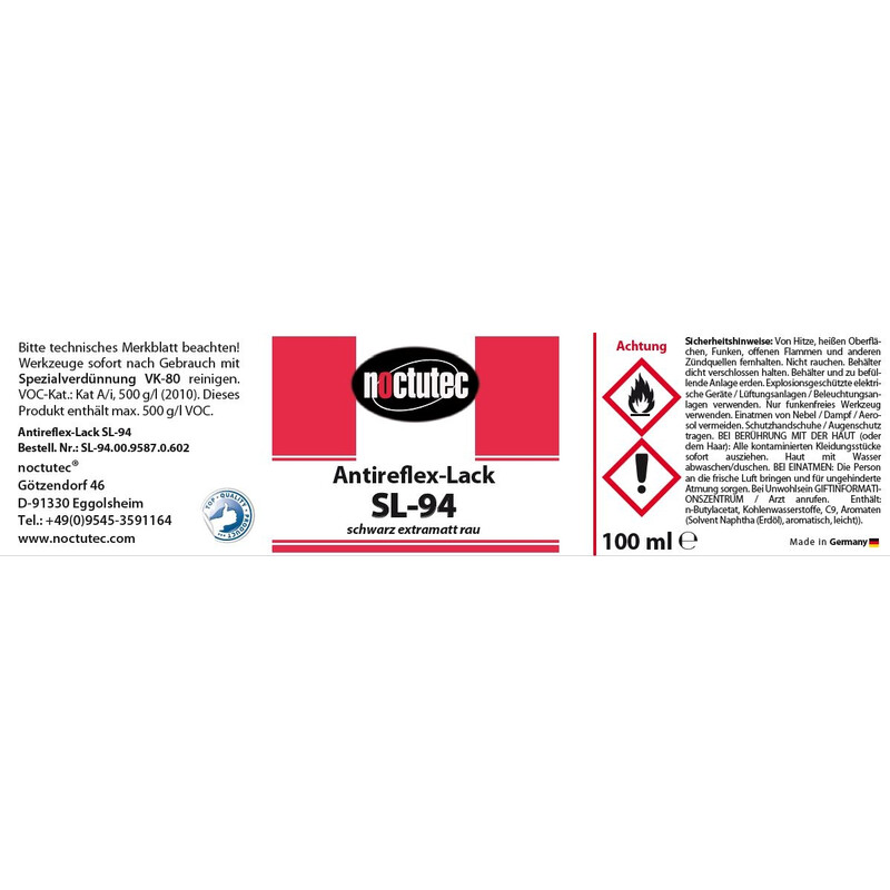 noctutec Vernice antiriflesso SL-94 ruvida 100 ml