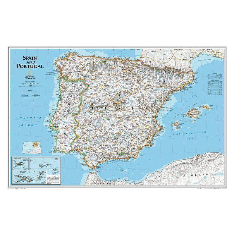 National Geographic Mappa Spagna e Portogallo