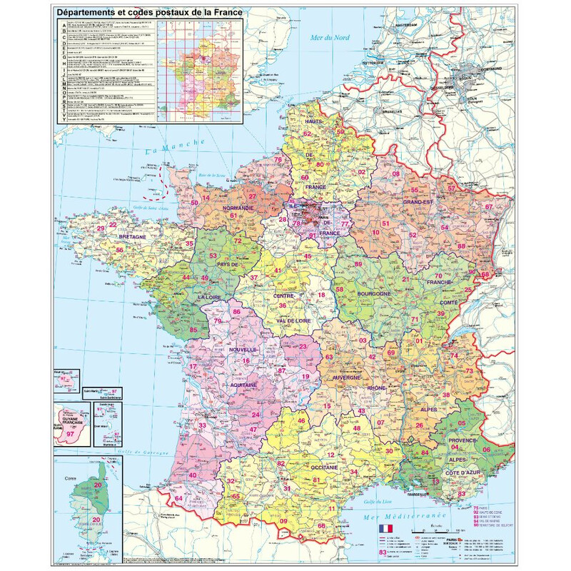 Stiefel Francia Mappa dei codici postali (Francese)