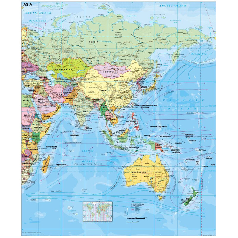 Stiefel Carta continentale Asia politica (Inglese)