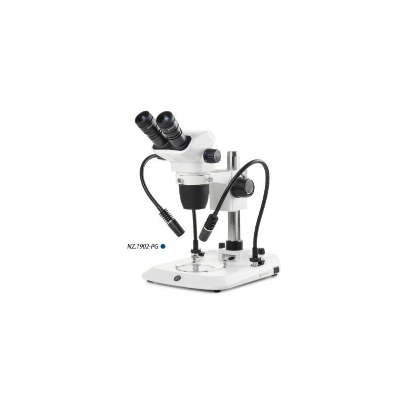 Euromex Microscopio stereo zoom NZ.1902-PG, 6.7-45x, Colonna, 2 Colli di signo, Luce trasmessa, bino