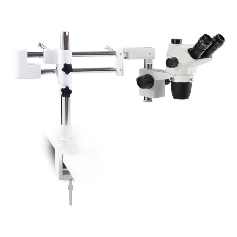 Euromex Microscopio stereo zoom NZ.1903-BC, 6,7-45x, doppio braccio, morsetto da tavolo, trino