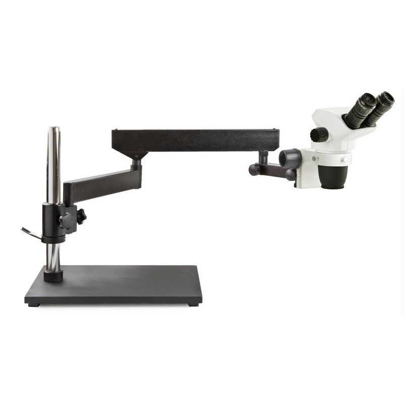 Euromex Microscopio stereo zoom NZ.1702-AP, 6.5-55x, braccio articolato, piastra base, binoculare