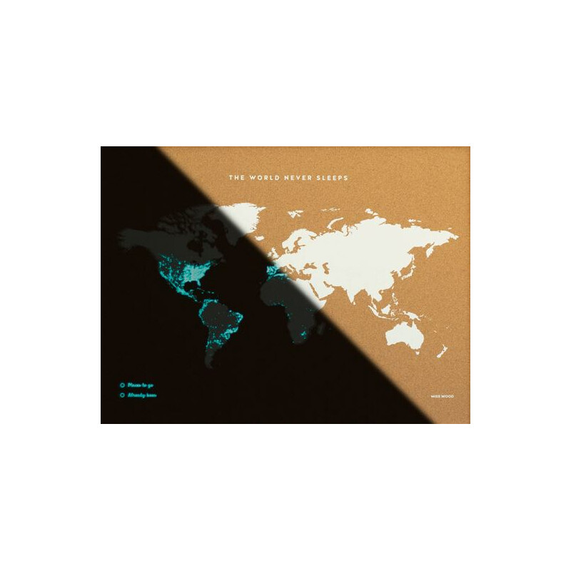 Miss Wood Mappa del Mondo Woody Map Fluor L