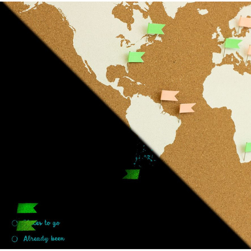 Miss Wood Mappa del Mondo Woody Map Fluor L