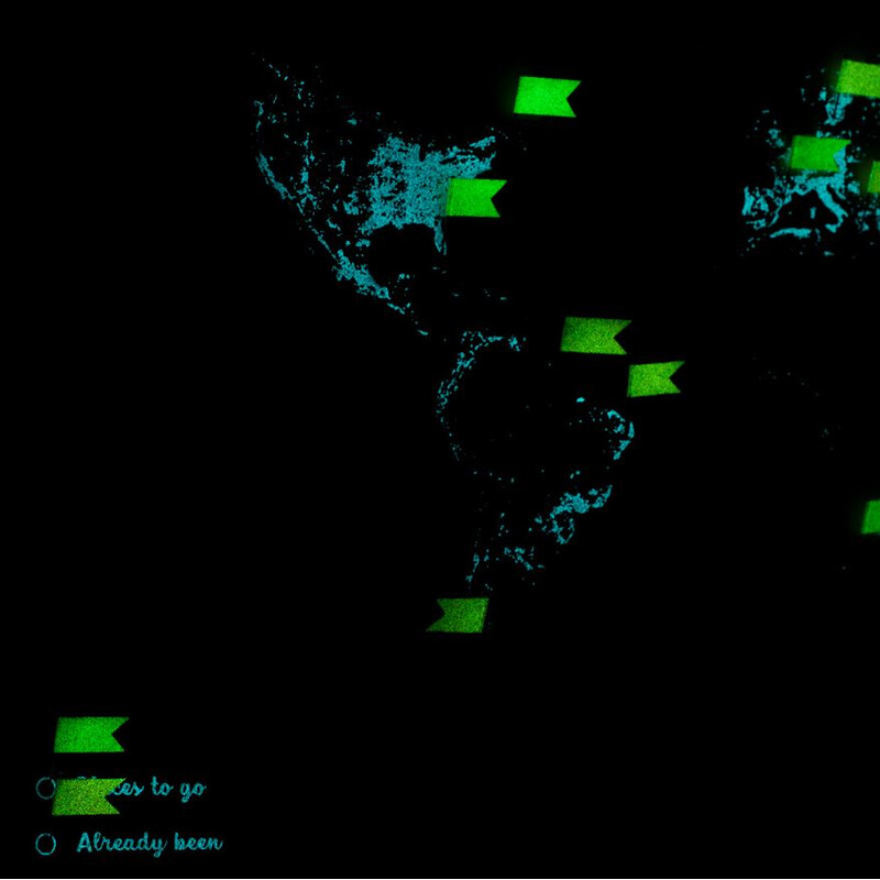 Miss Wood Mappa del Mondo Woody Map Fluor XL