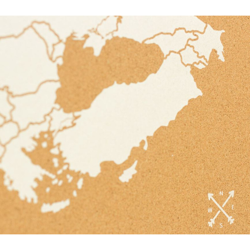 Miss Wood Carta continentale Woody Map Europa weiß 90x60cm