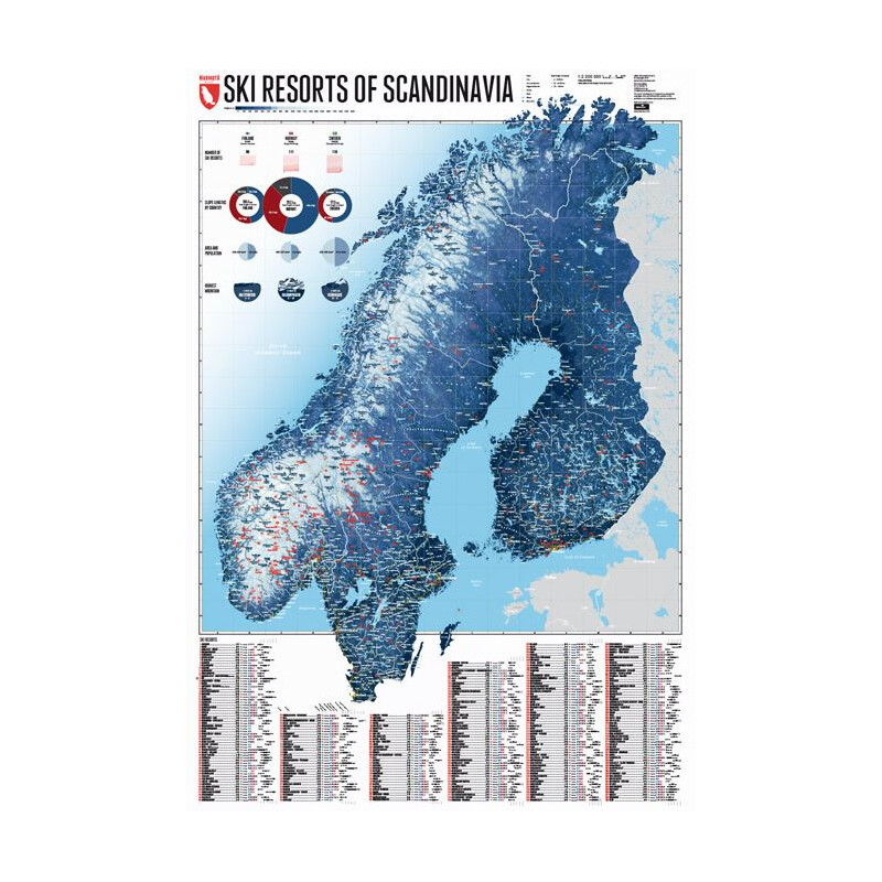 Marmota Maps Mappa Regionale Ski Resorts of Scandinavia