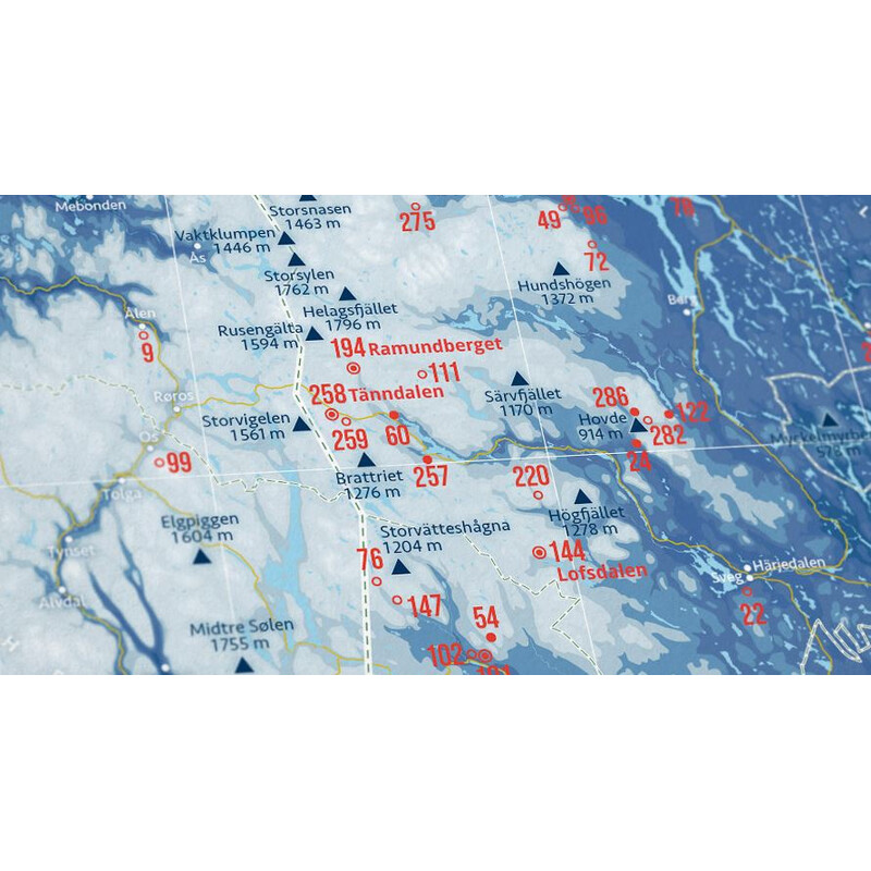 Marmota Maps Mappa Regionale Ski Resorts of Scandinavia