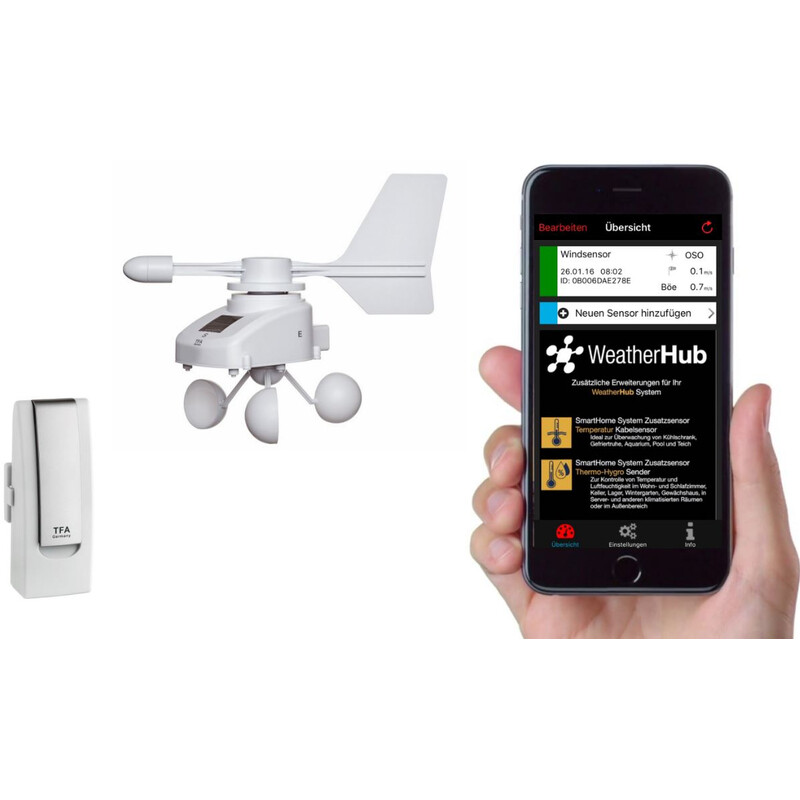 TFA Stazione meteo Starter set WeatherHub con anemometro wireless