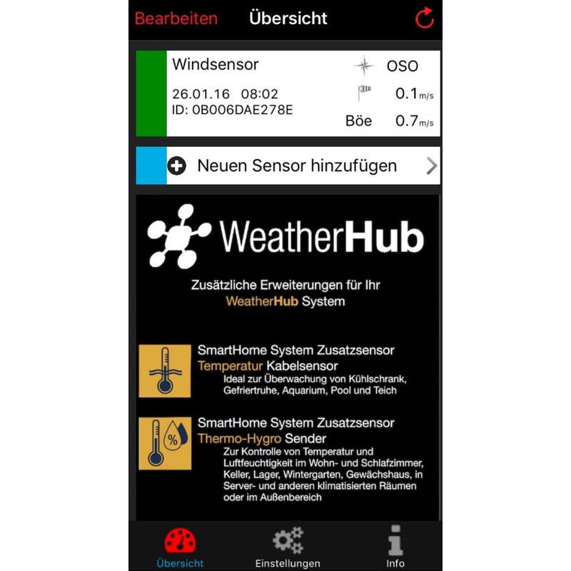 TFA Stazione meteo Starter set WeatherHub con anemometro wireless