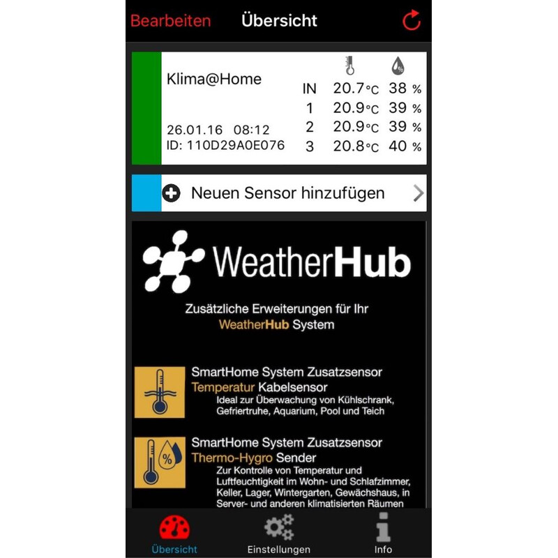 TFA Stazione meteo Starter set WeatherHub con termoigrometro wireless