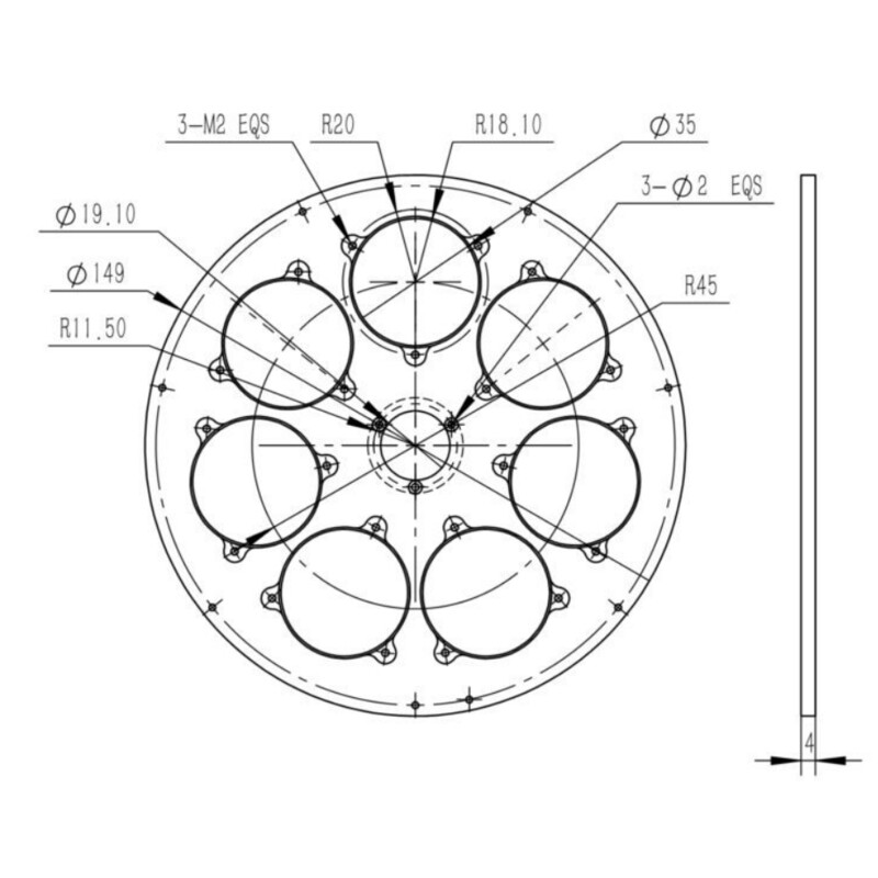 QHY Ruota portafiltri CFW3M-US 7x 36 mm