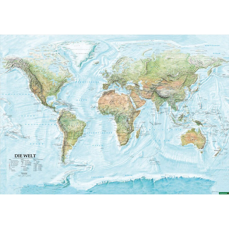 freytag & berndt Mappa del Mondo fisica e politica
