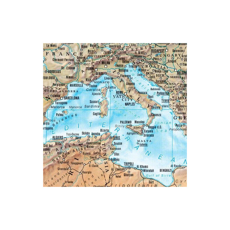 freytag & berndt Mappa del Mondo fisico (118 x 82 cm)