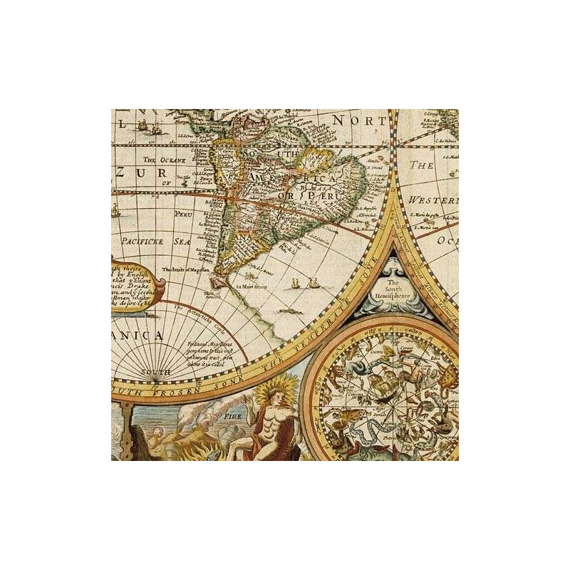 freytag & berndt Mappa del Mondo Antik John Speed 1651 (91 x 69 cm)