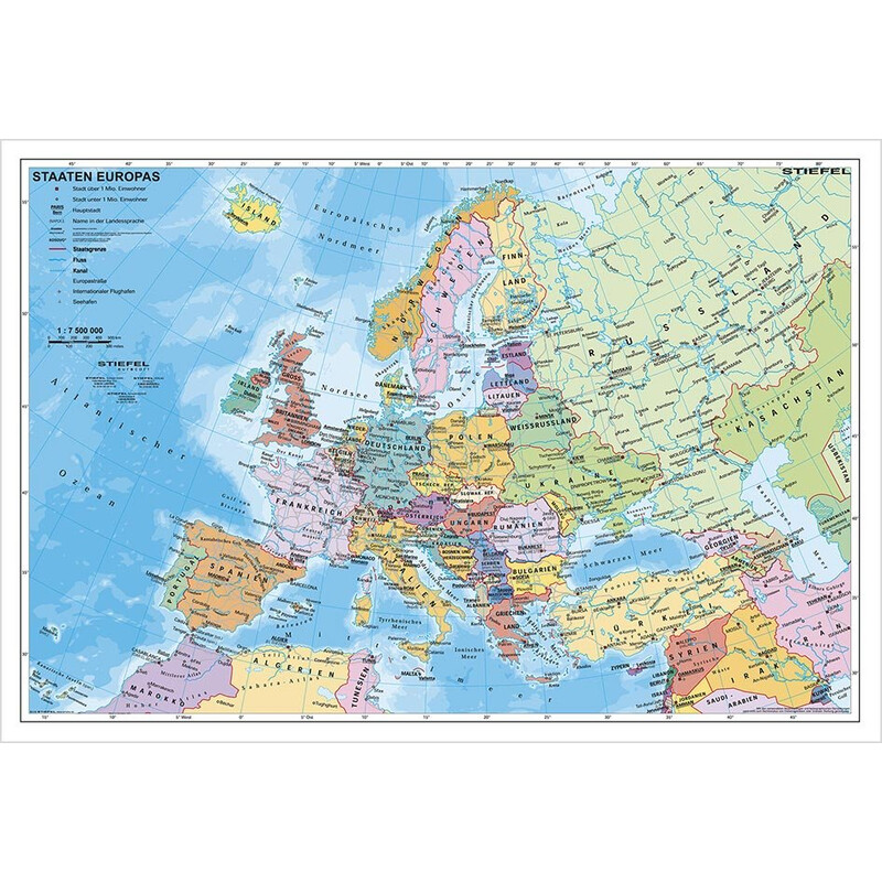 Stiefel Carta continentale Europa politica