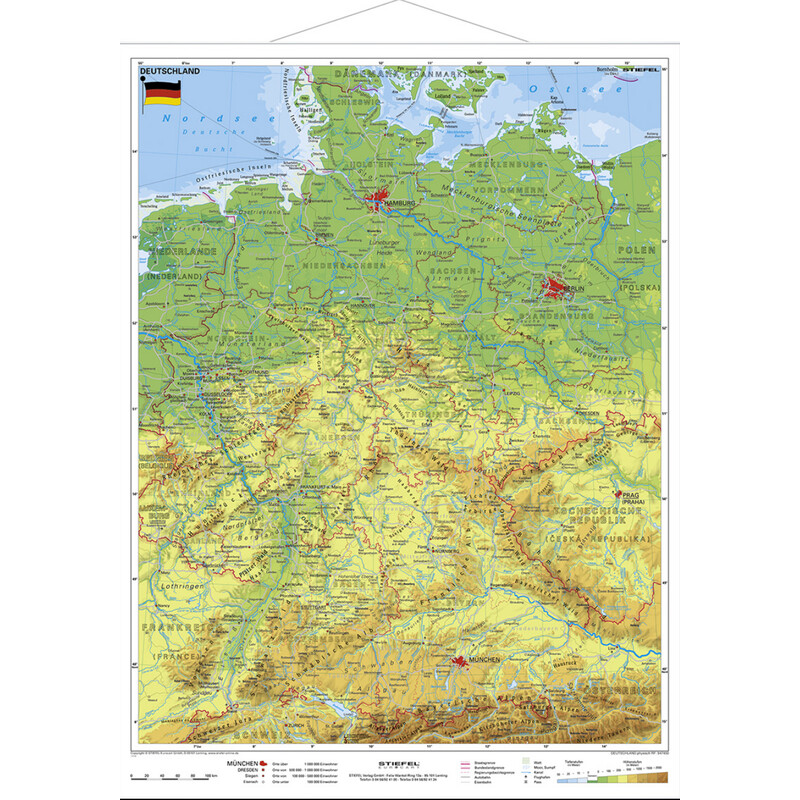Stiefel Mappa Deutschland physisch (67 x 91 cm)