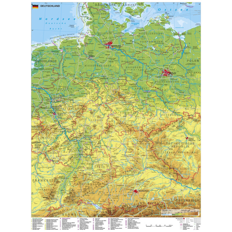 Stiefel Mappa Germania con siti patrimonio mondiale dell'UNESCO