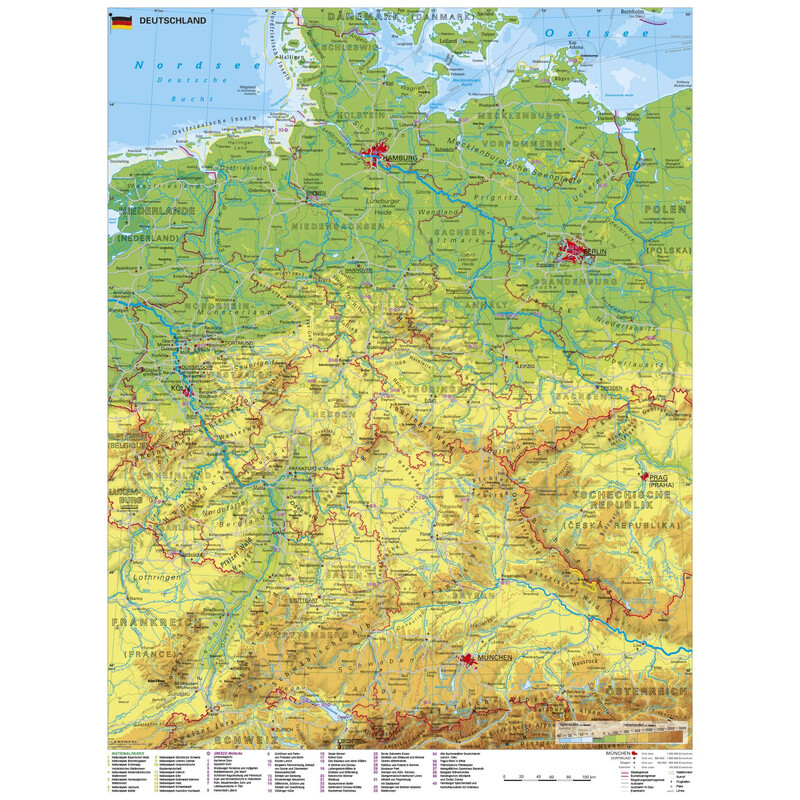 Stiefel Mappa Germany with UNESCO World Heritage Sites and metal bars