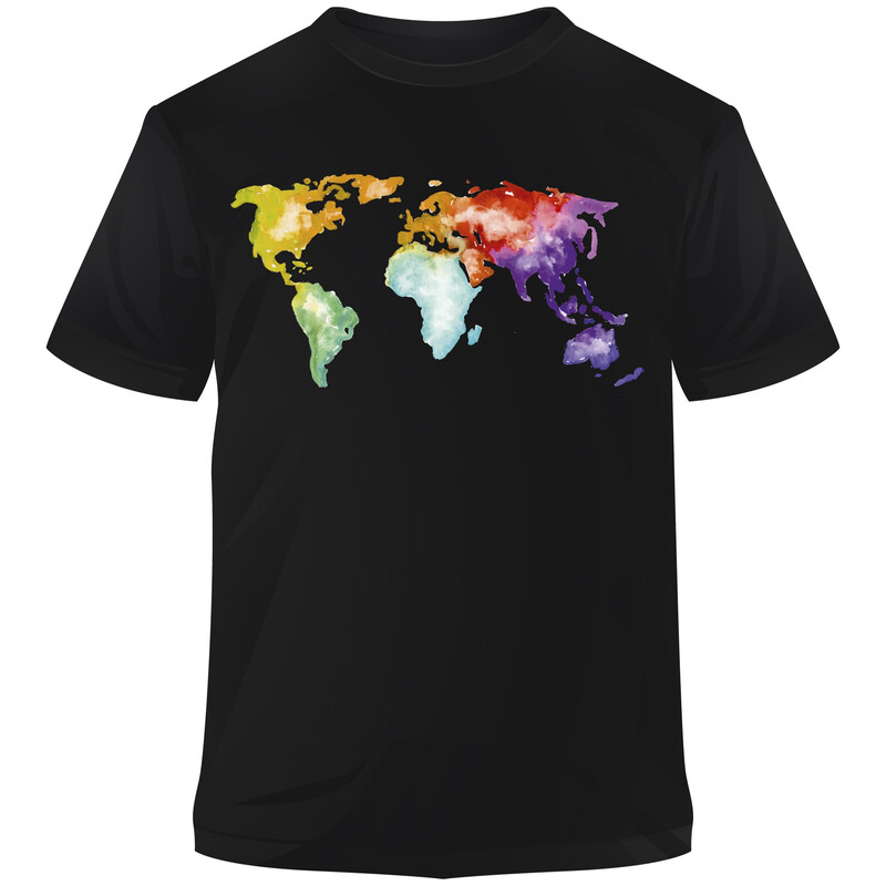 Stiefel T-Shirt Il mondo è colorato acquerello XL
