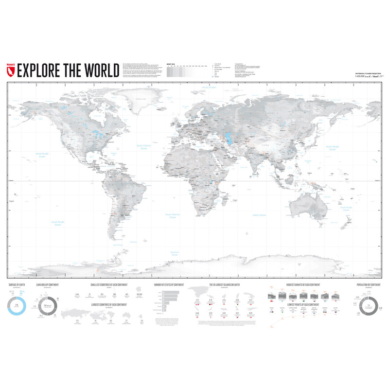 Marmota Maps Mappa del Mondo Explore the World 100x70cm