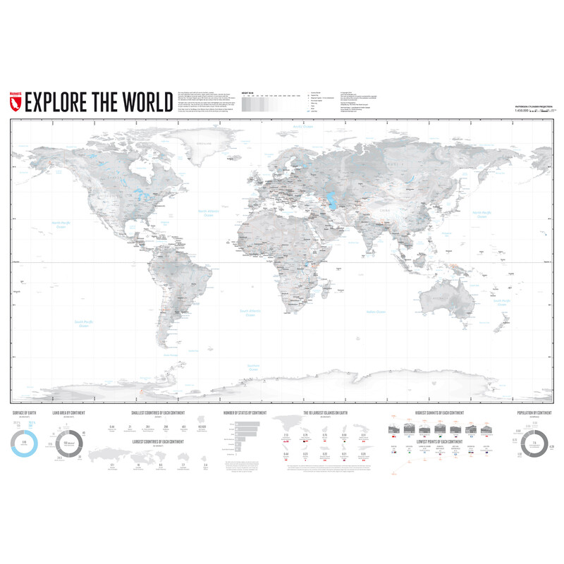 Marmota Maps Mappa del Mondo Explore the World 140x100cm
