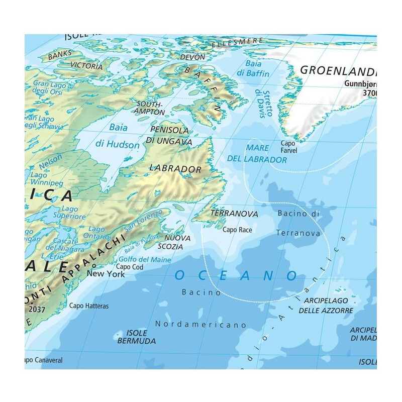 Libreria Geografica Mappa del Mondo Planisfero fisico e politico