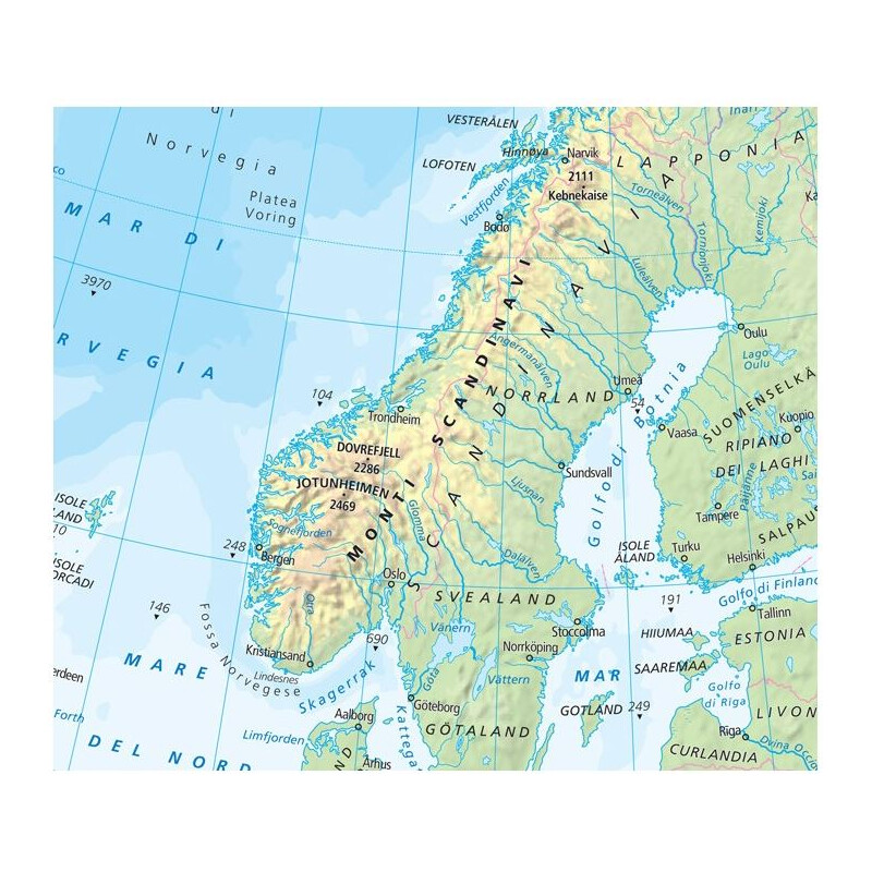 Libreria Geografica Carta continentale Europa fisica e politica