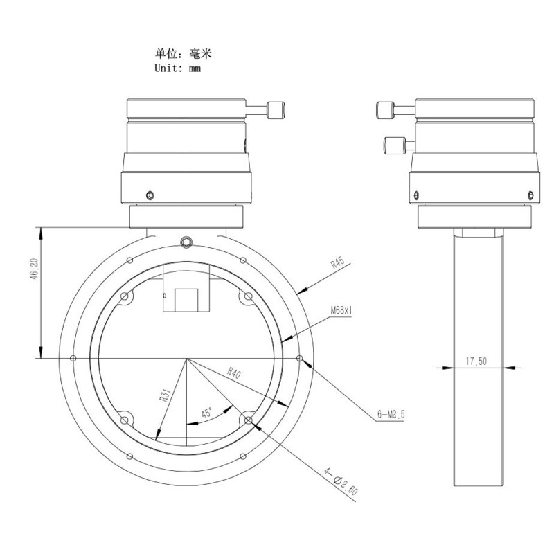 ZWO Guida fuori asse M68 Off-Axis-Guider