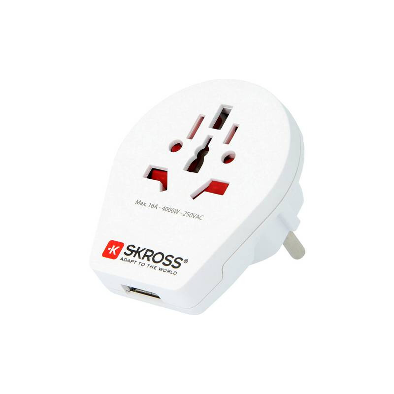 Skross Trasformatore Adattatore da viaggio World to Europe con USB