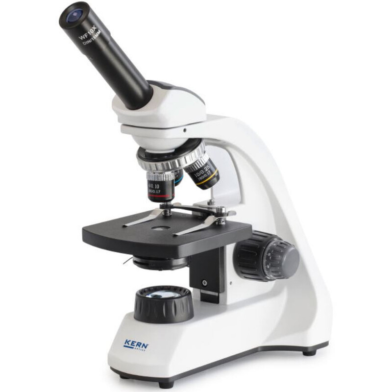 Kern Microscopio Mono Achromat 4/10/40, WF10x18, 1W LED, OBT 101