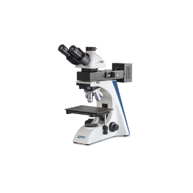 Kern Microscopio OKO 178, MET, POL, trino, piano Inf, 50x-1000x, luce incidente/riflessa, HAL, 100W
