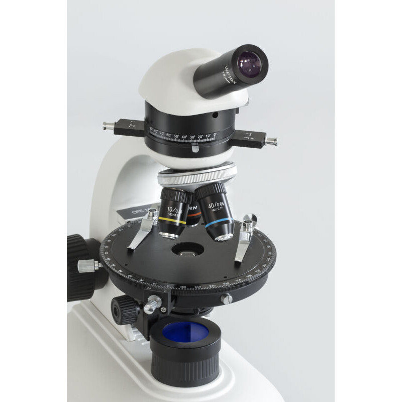 Kern Microscopio OPE 118, POL, mono, acro, 40x-400x, luce incidente, HAL, 20W