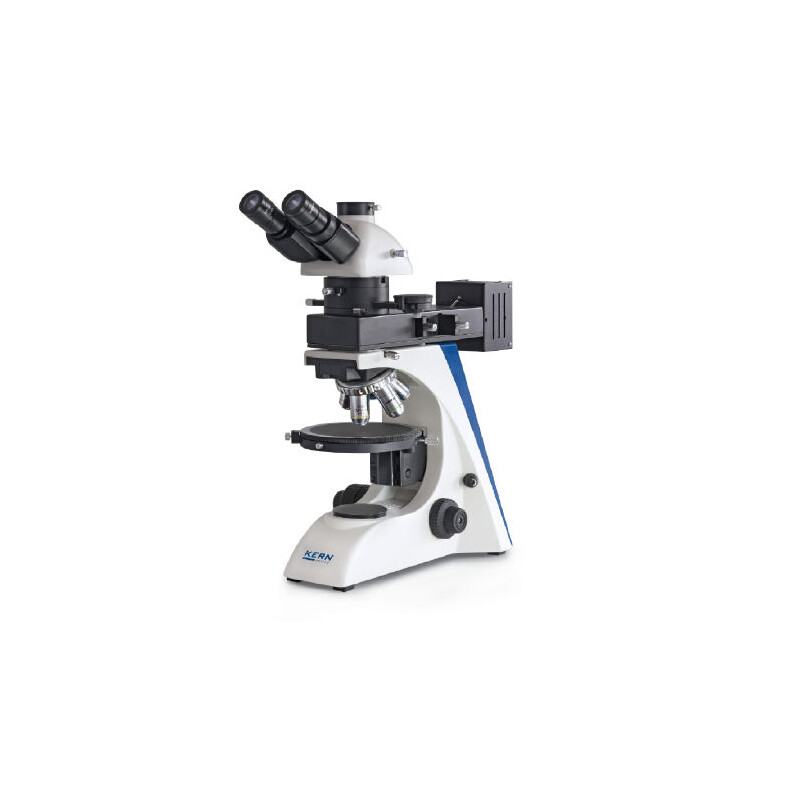 Kern Microscopio OPN 184, POL, trino, piano Inf, 40x-400x, Illuminazione incidente, HAL, 100W