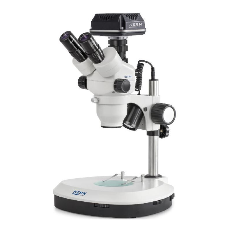 Kern Microscopio OZM544C832, trino, 7-45x, HWF 10x23, Luce trasmessa e trasmessa, LED 3W, Fotocamera, CMOS, 5MP, 1/2.5", USB 3.0