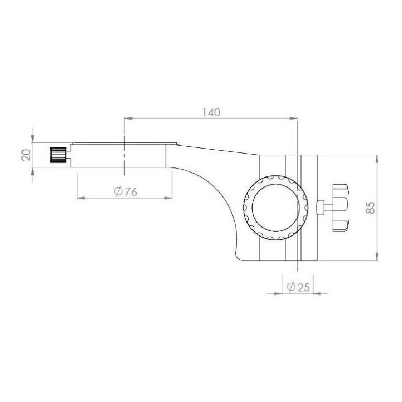Kern Microscopio stereo zoom OZM 912, bino, 7x-45x, HSWF 10x23 mm, Cavalletto, Braccio singolo (430 mm x 385 mm) con piano d'appoggio, Lampade ad anello LED 4,5 W