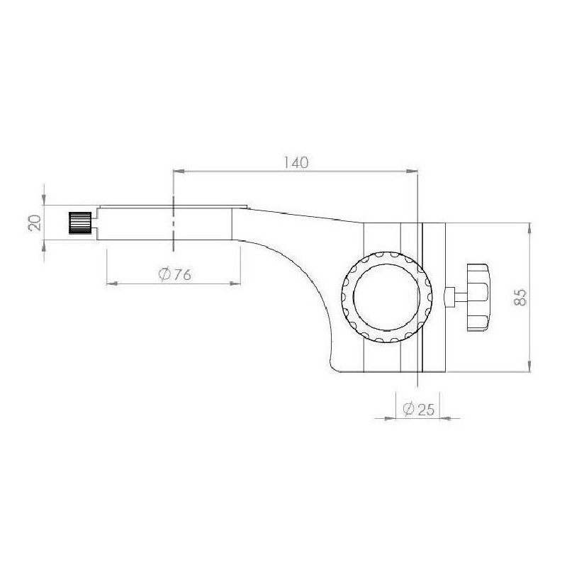 Kern Microscopio stereo zoom OZM 913, trino, 7x-45x, HSWF 10x23 mm, Stativ, Einarm (515 mm x 614 mm) m. Tischplatte, Ringlicht LED 4.5 W