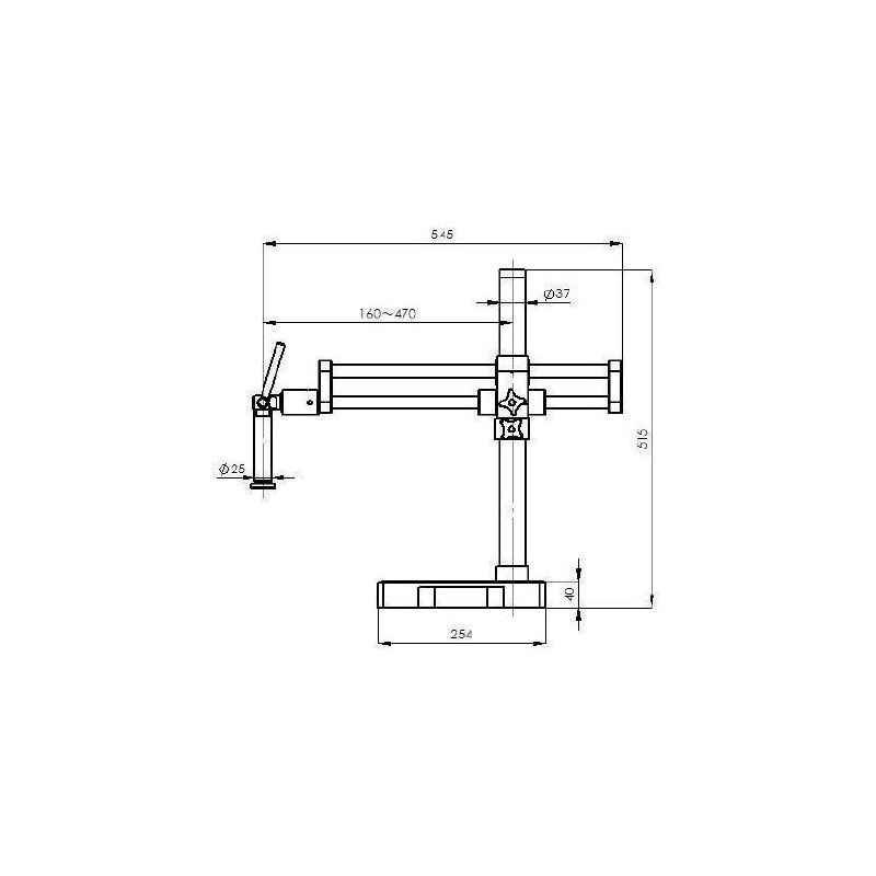 Kern Microscopio stereo zoom OZM 932, bino, 7-45x, HSWF 10x23 mm, Cavalletto a doppio braccio, 430x480 mm, con piano d'appoggio, Lampade ad anello LED 4,5 W