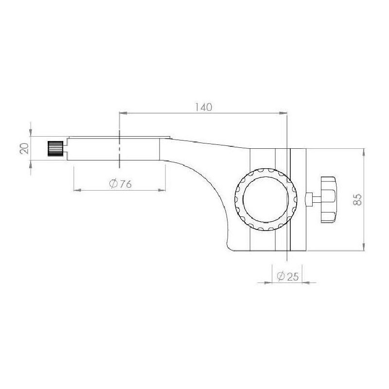 Kern Microscopio stereo zoom OZM 932, bino, 7-45x, HSWF 10x23 mm, Cavalletto a doppio braccio, 430x480 mm, con piano d'appoggio, Lampade ad anello LED 4,5 W