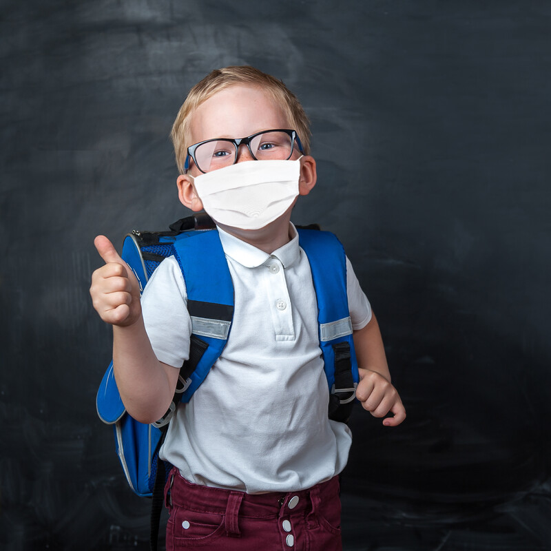 Masketo Mascherina naso/bocca bianche in poliestere per bambini